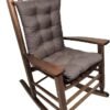 Rocking Chair Cushion Set, Patio Chair Cushions, Tufted Chair Pads for Rocker Furniture, Indoor Seat Cushions with Ties (Coffee)