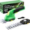 Cordless Grass Shears & Hedge Trimmer - 2-in-1 7.2V Electric Bush Trimmer, Lightweight Handheld Grass Cutter, Rechargeable Shrub Trimmers with Type-C Cable Included for Yard, Lawn & Garden